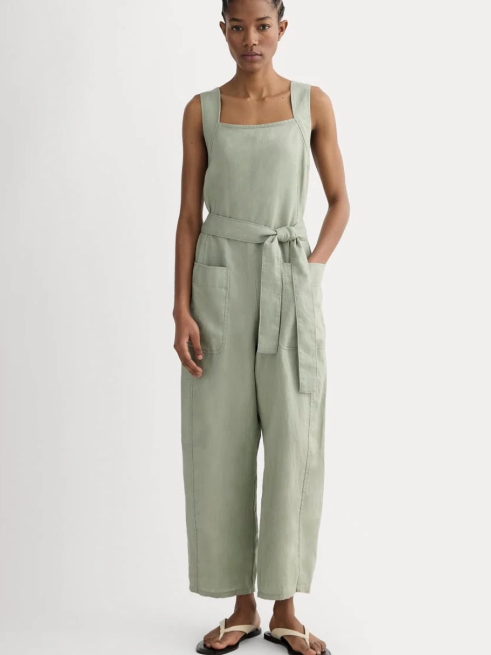 Everlane Utility Linen Coverall in Seagrass Size 6 Nautical Coastal Neutral